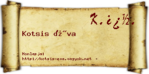 Kotsis Éva névjegykártya